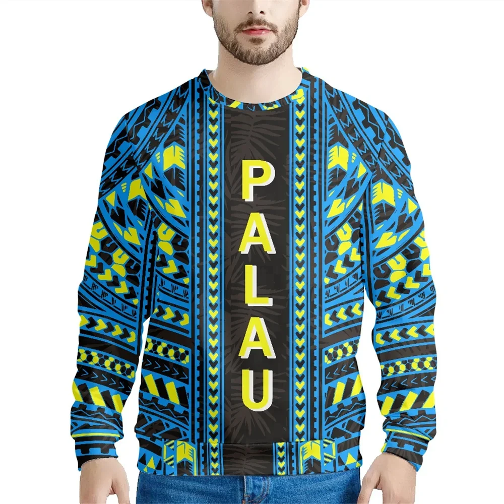 

New Arrival Special Sweatshirt Polynesian Tribal Palau Islands Floral Print Fashion Hoodie Elegant Autumn O-neck Pullover Hoodie