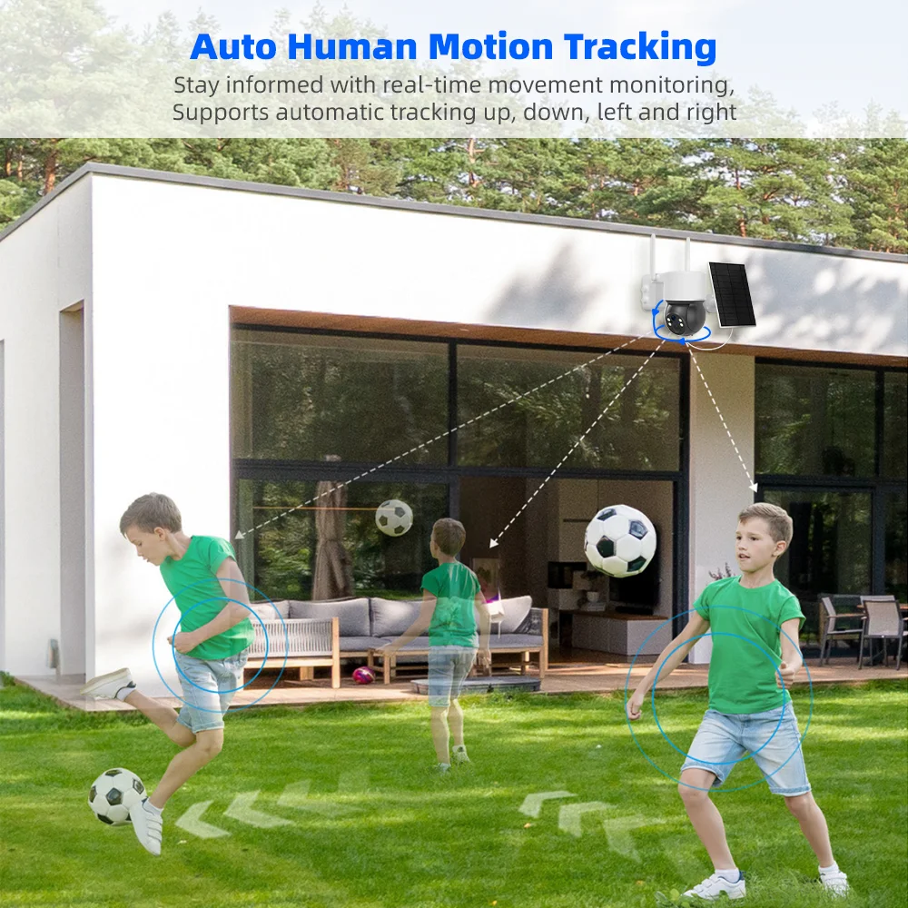 3MP Tuya SmartLife Battery Solar Powered WiFi Outdoor Surveillance Security PIR Human Detection PTZ Motion Tracking CCTV Camera 5