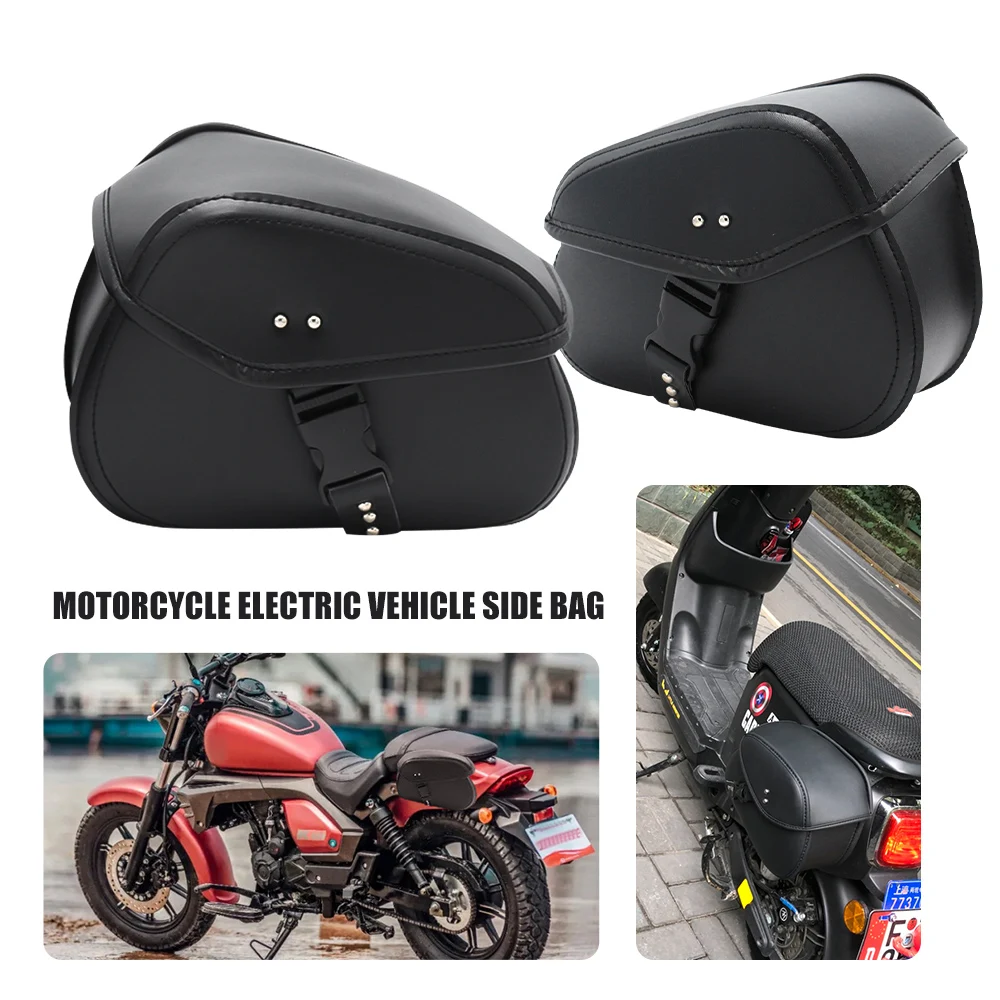 Kit De Herramientas Frontal Vintage De Cuero PU Para Motocicleta, Alforja,  Bolsa De Herramientas Para Sillín De Barril Redondo Para Harley, Honda,  Suzuki, Yamaha - AliExprs, image size:1000x1000