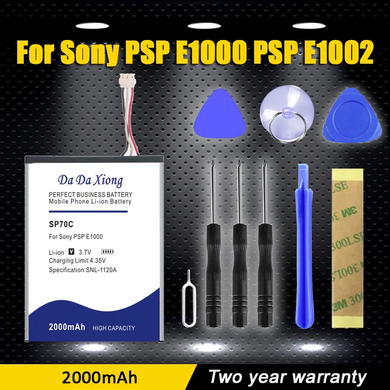 GameConsoleBattery2000mAh428598501SP70CForSonyPSPE1000