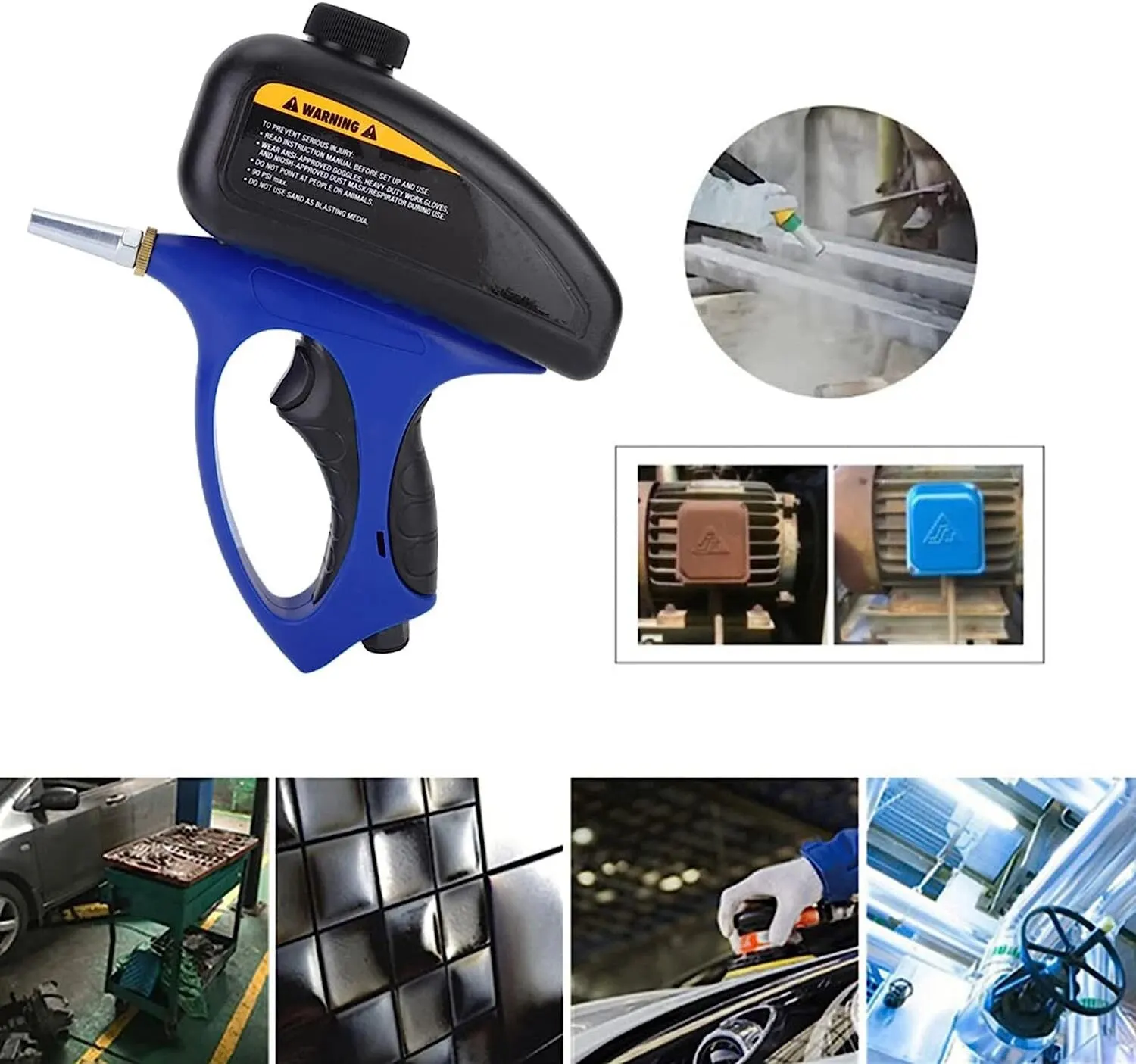 1Pcs Adjustable Sandblasting Gun 90psi Portable Sand Blaster Sand Blasting Machine Gravity Small Handheld Pneumatic Blasting Gun 3