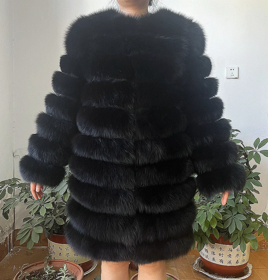 цена NEW 4in1 Real Fox Fur long Coat Winter coat for women Jackets Vest Winter Outerwear Women fox fur coat high quality fur Clothes