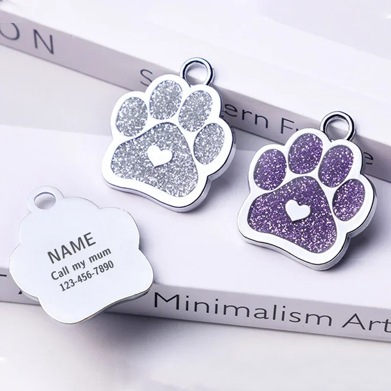 Pet id tags Love Claw Pet Dog Tag Personalized Free Engraving Cat Puppy Name ID Tags Anti-Lost Keychain Dog Chain Accessories