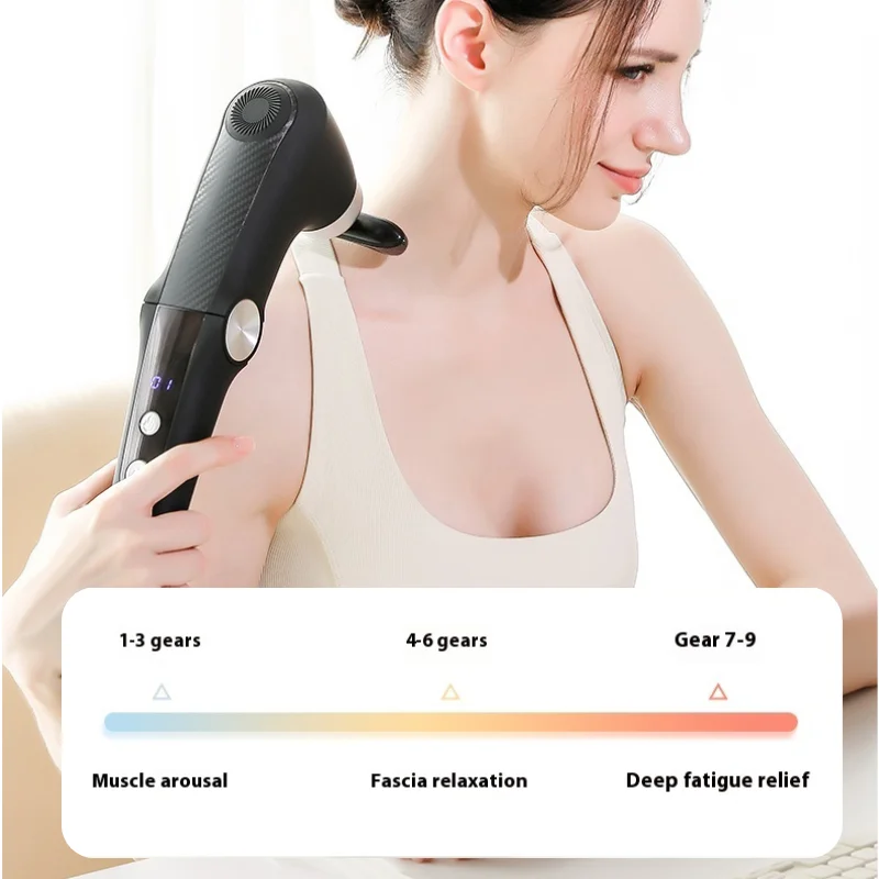 Heat & Cold Head Foldable Massage Gun with Deep Tissue Muscle Relaxation Adjustable Angles Portable Percussion Back Massager