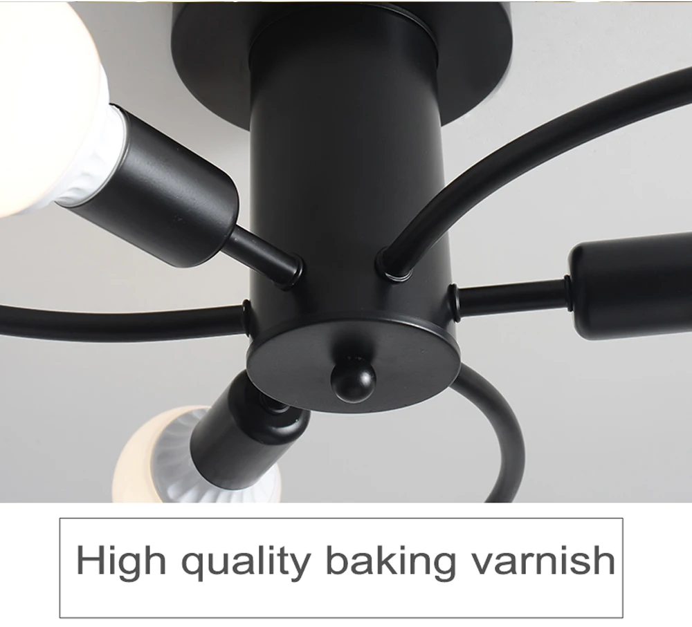 Pendant Lights Pendant Lamp Chandelier Lighting Vintage Pendant Lights Modren Nordic Pendant Lights Iron Ceiling Lamp Multiple Heads E27 Chandelier Black White Gold Color Lighting Fixture