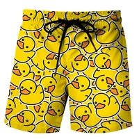 Summer Short Pants For Men Oversized Loose Luxury Duckling 3D Printed Casual Sport Runing Beach Quick Dry Shorts 1
