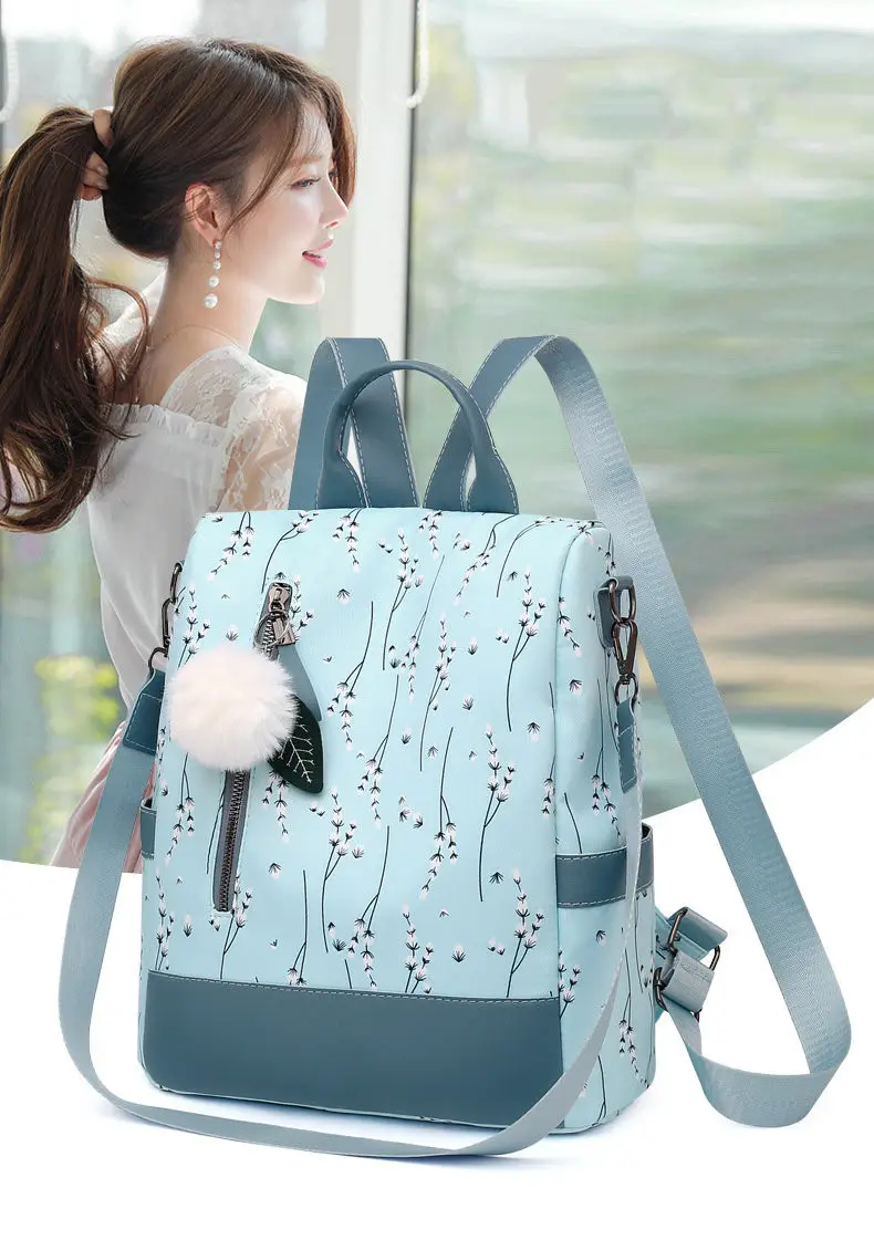 Fashion Flower Print Women Backpack Female Anti-theft Backpacks Casual Ladies School Bag High Quality Large Capacity Backpack