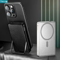 Xilecaly Ultra-Thin For MagSafe Wireless Power Bank with Phone Stand Leather Design 10000mAh PD Fast Charging for iPhone 16 15 2