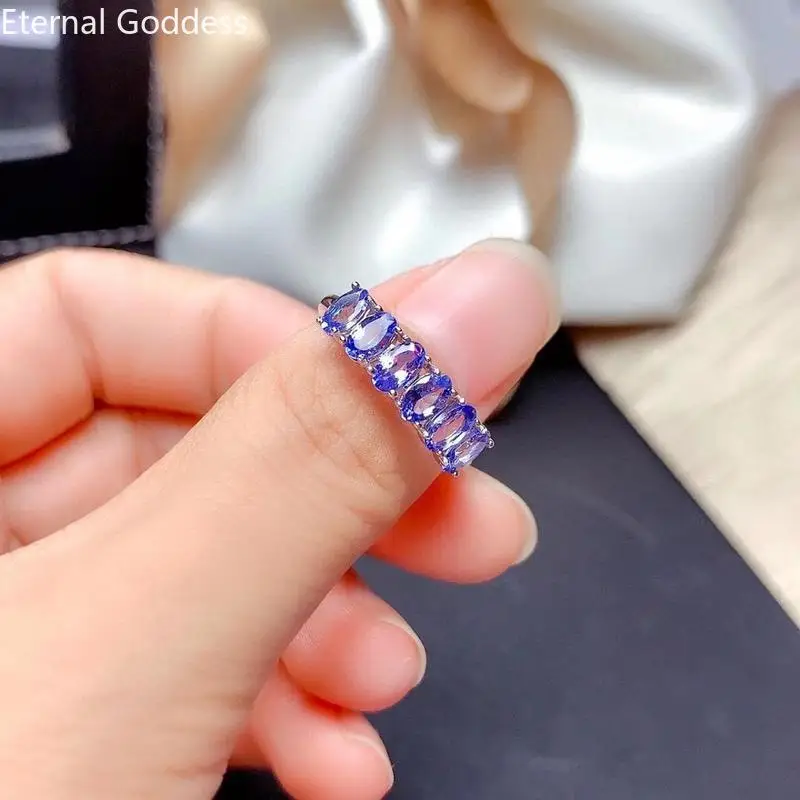 

Винтажное кольцо из танзанита, 3*5 мм, серебряное кольцо из натурального танзанита, серебро 925 пробы, фото, подарок для женщины, роскошное
