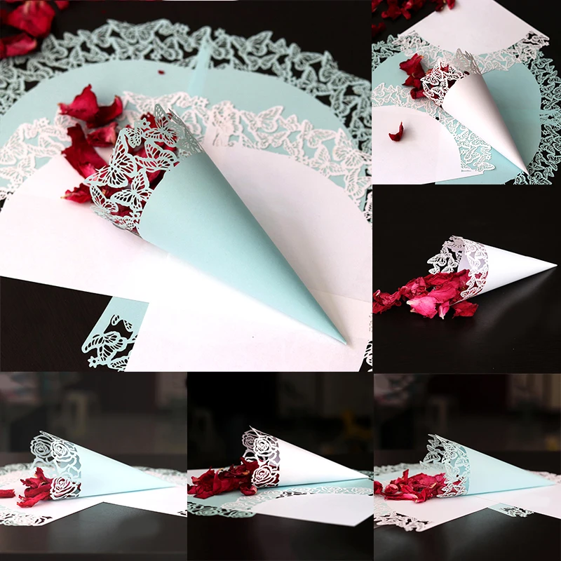 

20pcs Lightweight Wedding White Confetti Sweet Diverse Lace Paper Petals Cylindrical Fireworks Cute Wedding Party Decoration