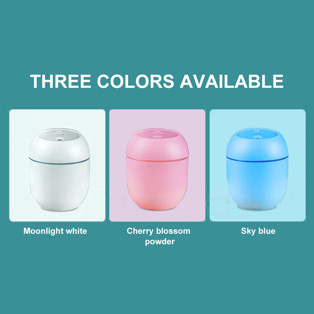 가정용 USB 휴대용 공기 가습기, 250ML 에센셜 오일 디퓨저, 2 가지 모드 자동 꺼짐, LED 조명 포함, 자동차 미스트 메이커, 페이스 스티머, 신제품