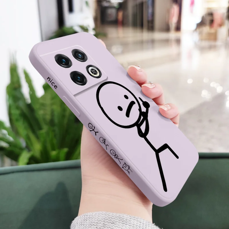 Chic Cartoon Line Art Liquid Silicone Phone Case