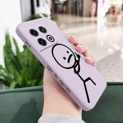Custodia per telefono in silicone liquido con arte a linea chic e cartone