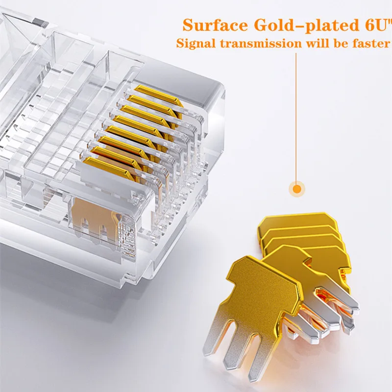 Rede Modular Unshielded Plug para Cabos Ethernet Conector Montions Rj45 Cat5e Cat6a Pass Through 8p8c - Imagem 2