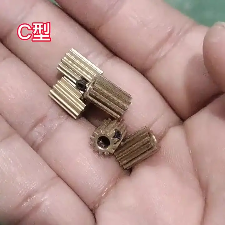 14T 0.6M OD=9.6mm Copper gear toy model machine motor parts
