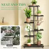 Plant Shelves Iron Potted Flower Plant Stand Rack Multiple Flower Pot Holder Shelf Indoor Outdoor Planter Display Organizer 5