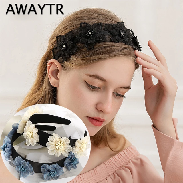 AWAYTR – bandeau noir rembourré en dentelle pour femmes, accessoires de  cheveux, épingle à cheveux, été, 2022 - AliExpress