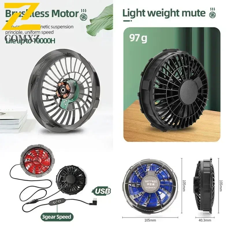 EiAO Cool Jacket Men's Hot Weather Work Fan Coat USB Refrigeration Air Conditioning Clothes Women's Body Cooling Fishing Clothes