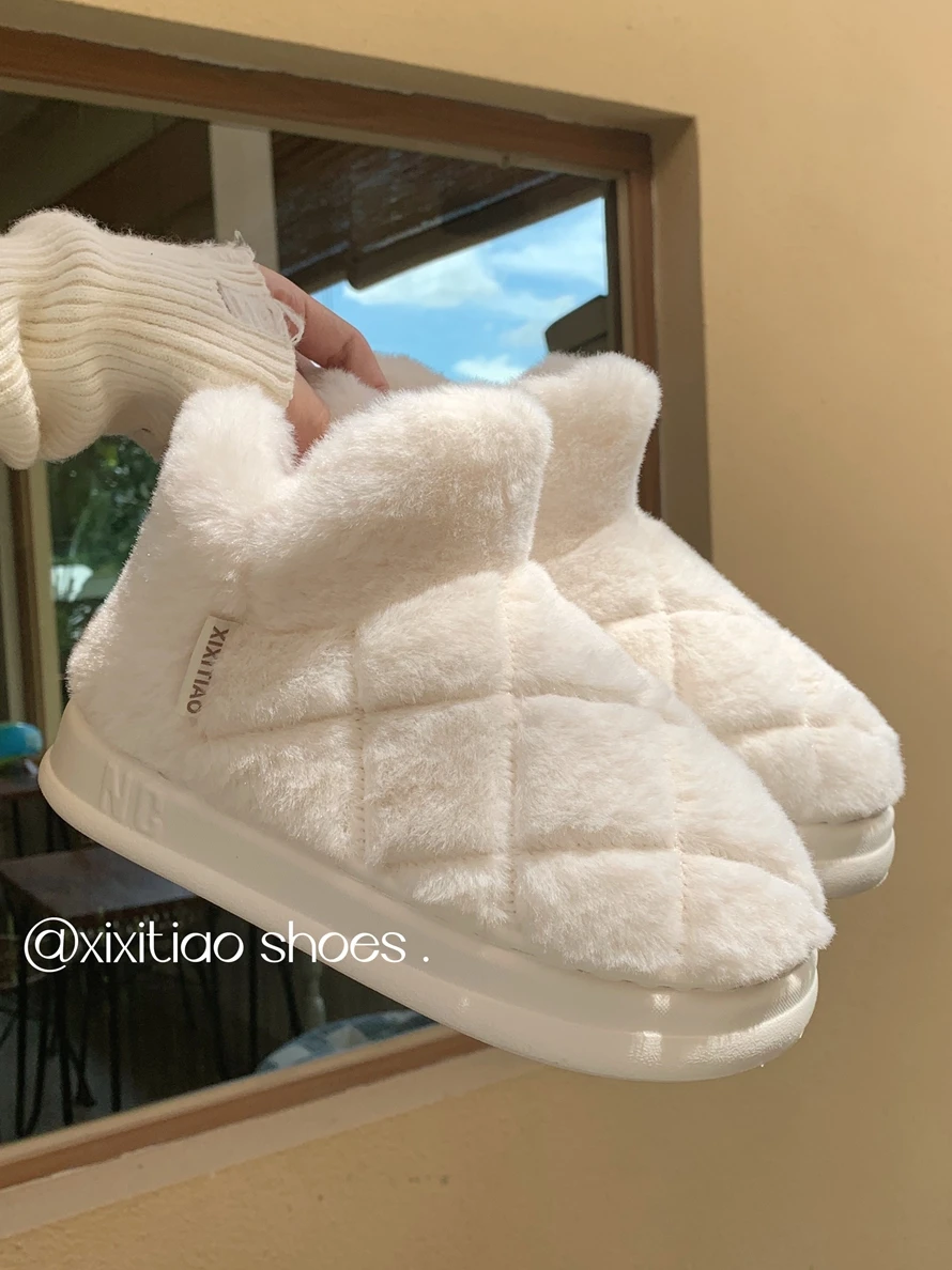 Snow Boots For Women 2023 Winter Plush Shoes Thick And Fashionable, Wearing Northeast Cotton Household Boots