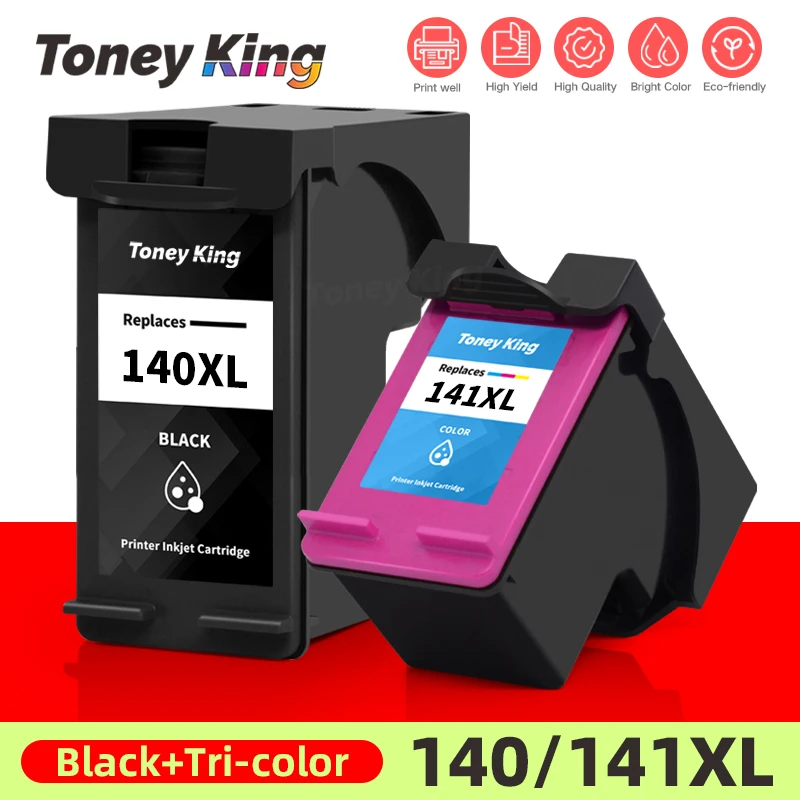 

TONEY KING For HP 140 140XL 141XL Ink Cartridge Replacement For HP 140 141 XL Deskjet D4263 Photosmart C4283 C4583 C4483 C5283
