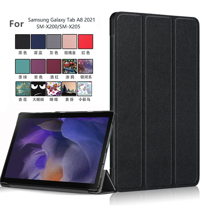 Funda Per Samsung Galaxy Tab A8 X200 X205 Custodia Pieghevole Ultra Sottile Per Samsung A8 2021 10.5 Pollici Sm-X200 Custodia Per Tablet