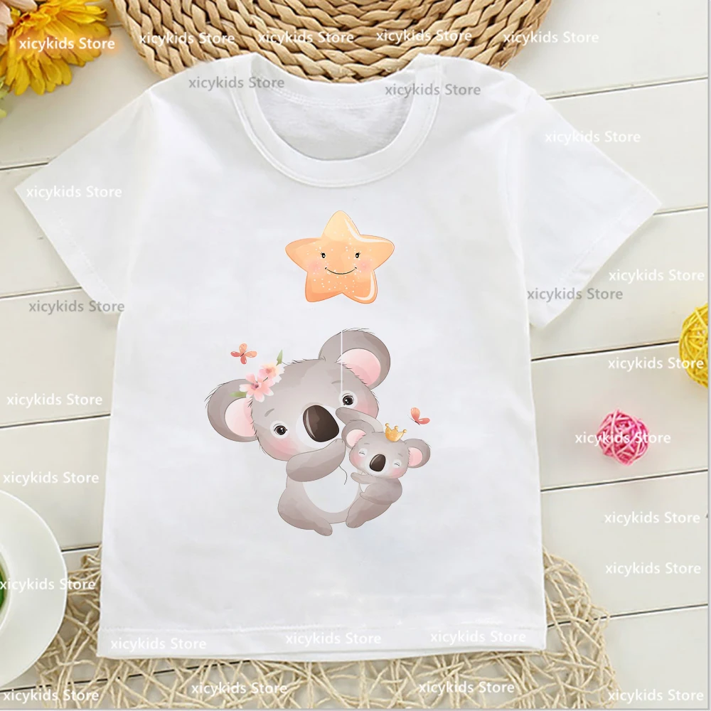 Cute Koala Bear Butterfly, Koala Lover Tee Kids Girls T Shirt Fashion Casual Cute Kids Abbigliamento Estate Maglietta A Maniche Corte Per Bambini