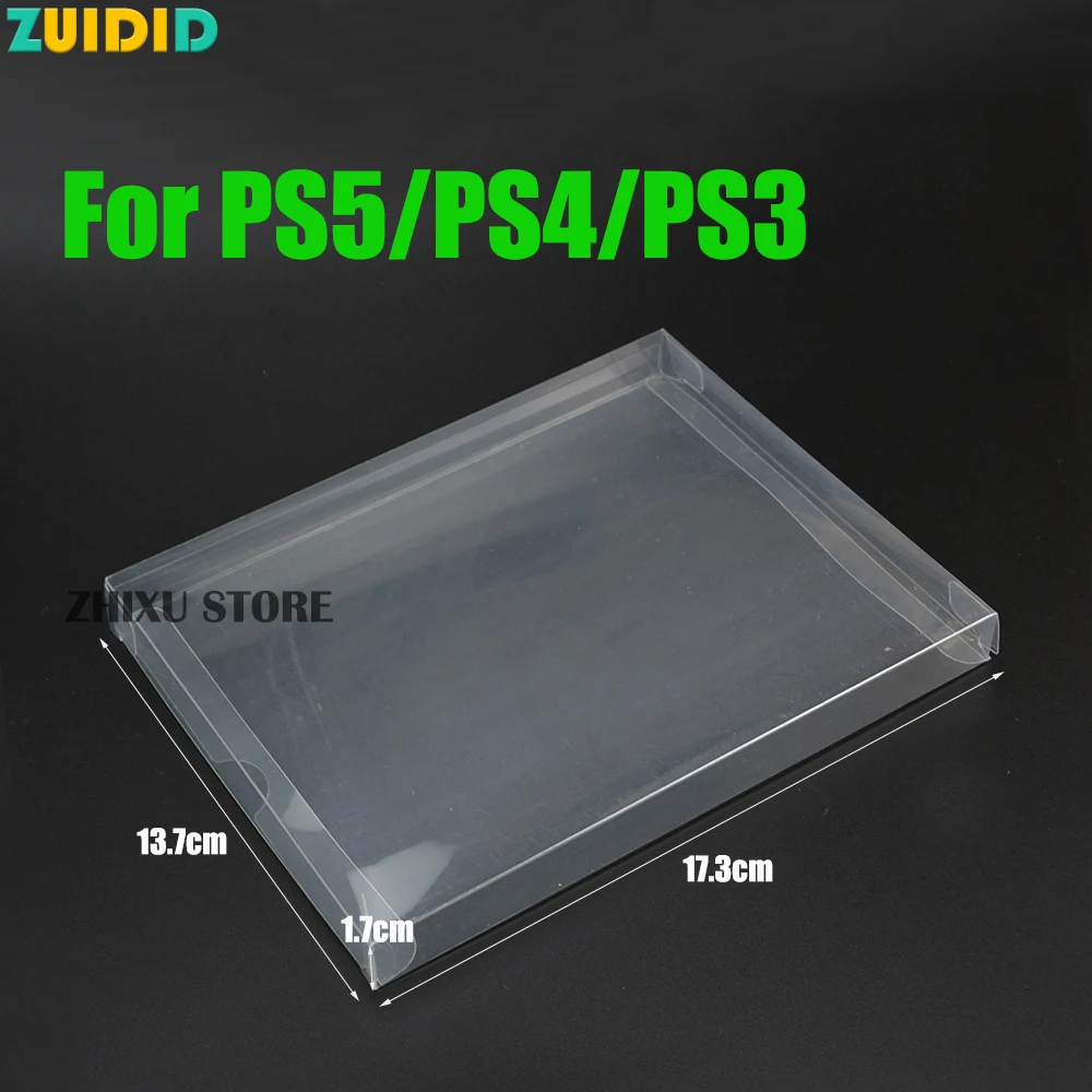 Zuidid Clear Pet Plastic Box Protector Case Sleeves Cover Per Ps5 Ps4 Ps3 Cib Boxed Games Cartridge Box 17.3*13.7*1.7Cm