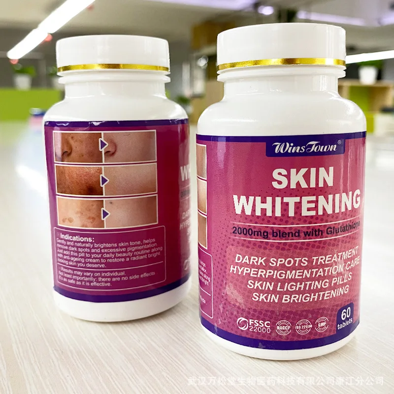 

Collagen and glutathione supplement, vitamin C, antioxidants for healthy hair and skin
