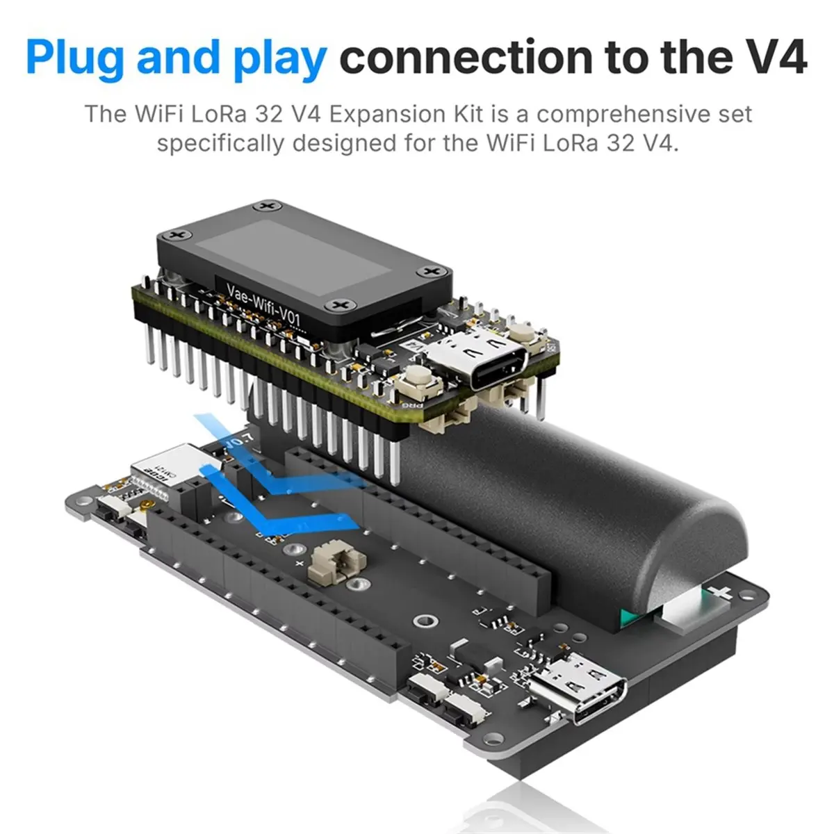 A003 WiFi LoRa 32 V4 확장 키트 WiFi LoRa 32 V4 개발 보드 SX1262 BLE 터치 스크린(배터리 없음) 메쉬스타틱용