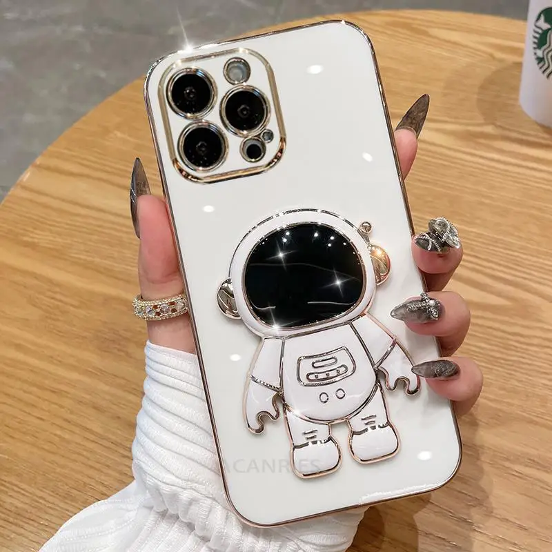 Astronaut Holder Plating Silicone Stand Case