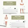 72" x 48" Whirlpool Tub 2 Person Jetted Bathtub Hydro Massage Chromatherapy ETL Certified 3 Sided Apron Acrylic 1125 Watt 4