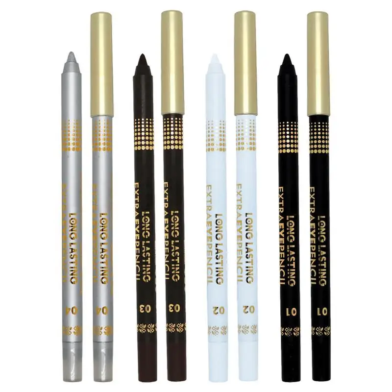 

Black Eyeliner Pencils Smudge Proof Silver Glitter Eyeliner Sweatproof Long Lasting Quick Drying Gel Eye Liner Pen for Makeup