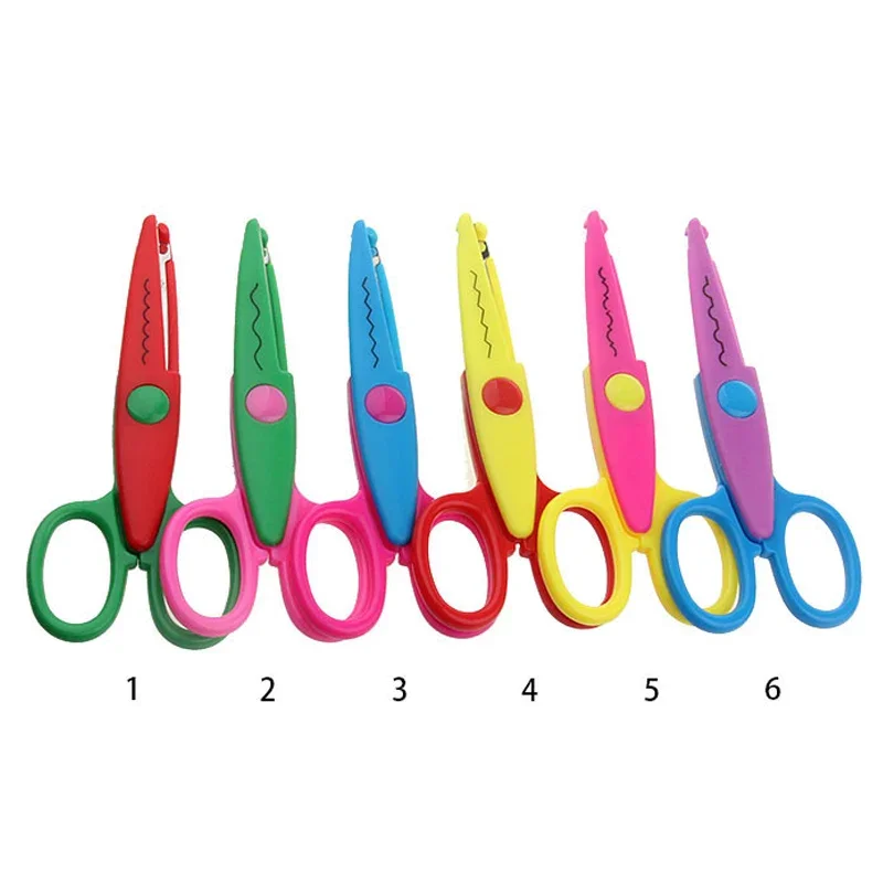 

Scissors Kid Student Wave Cut Shear Paper Edge Craft Creative 6pcs Handicraft Handmade Diary