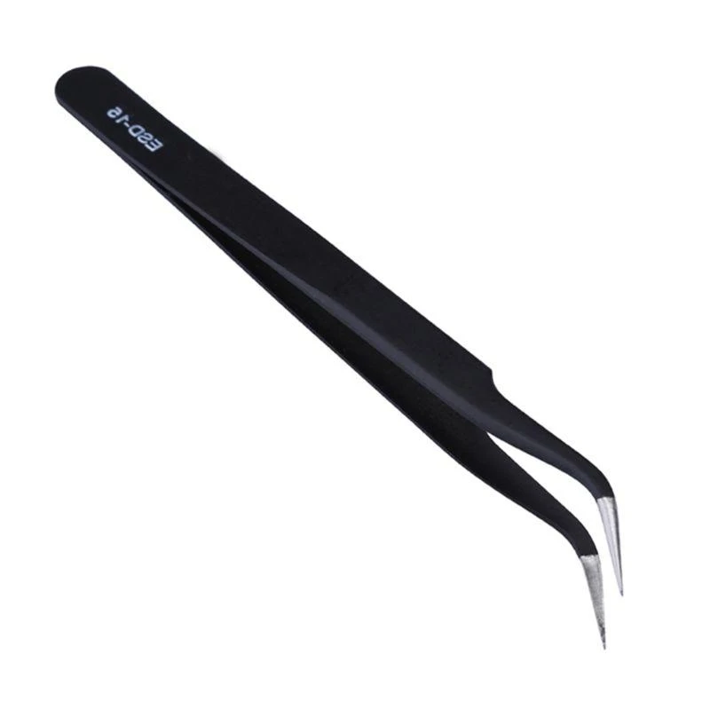 Precision Tweezers Clamp Plier Curved Tweezers Curved Bent Tip Jewelry Nipper Repair Hand Tool ESD-14/ESD-15