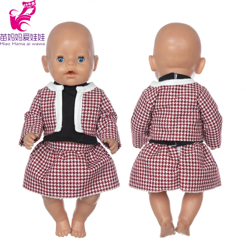 Doll Clothes 17" Baby Doll Clothes Hat Tights Leggings 43cm Baby Dolls Denim Dress Toys Wears Children Gifts