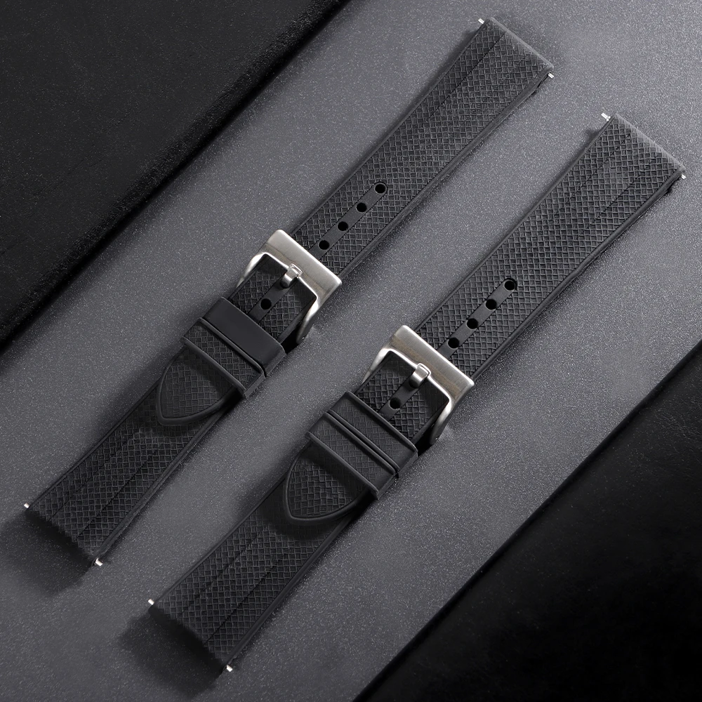 Rubber Silicone Quick Release Sports Fashion Watch Strap (20mm/22mm)