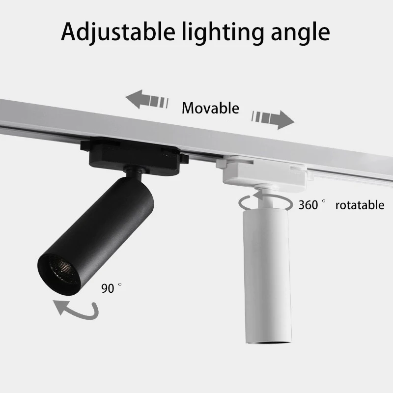 Led Track Light 3 Degree Beam Rail Spot Light Adjustable Angle Anti Glare Spotlight Museum Room Atmosphere Wall Washing Lighting 3