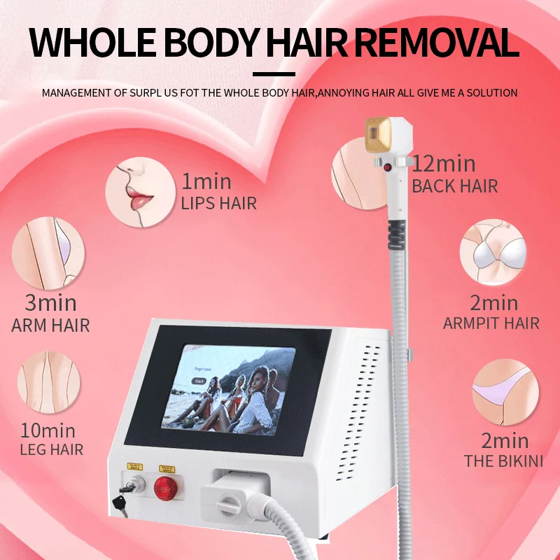 2023 Professional Diode Laser Hair Removal Machine 755Nm 808Nm 1064Nm Acne Scars Equipment Permanet Painless