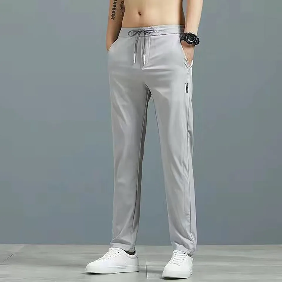 Mens Casual Drawstring Jogging Pants with Pockets