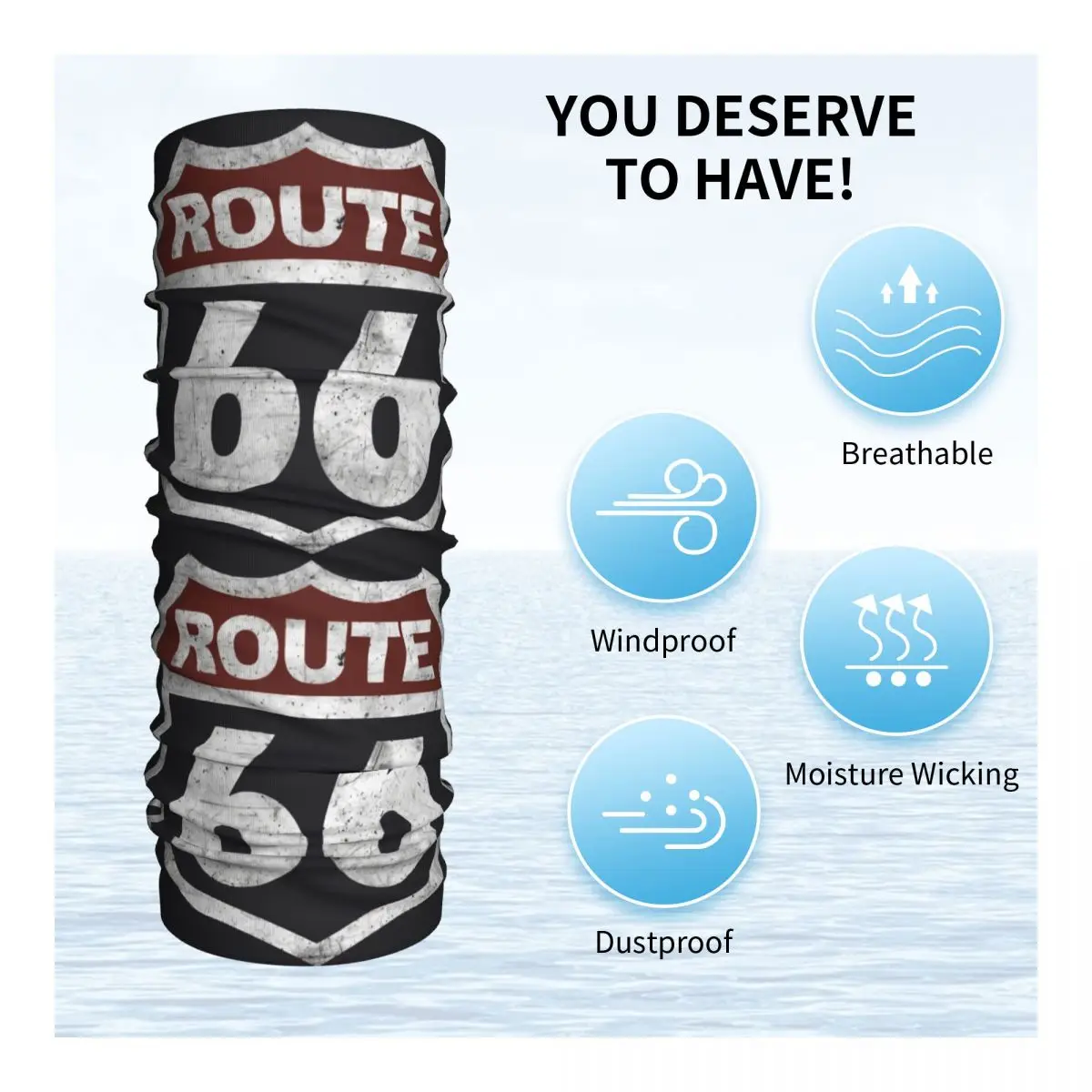 Multifunctional Bandana Historic Vintage Bandana Neck Cover Printed Motocross Route 66 Face Scarf for Men Women Adult Winter Face Mask Cycling Bandana Neck Wrap Bandana Headscarf Cotton Bandana Neck Gaiter Bandana Neck Cover