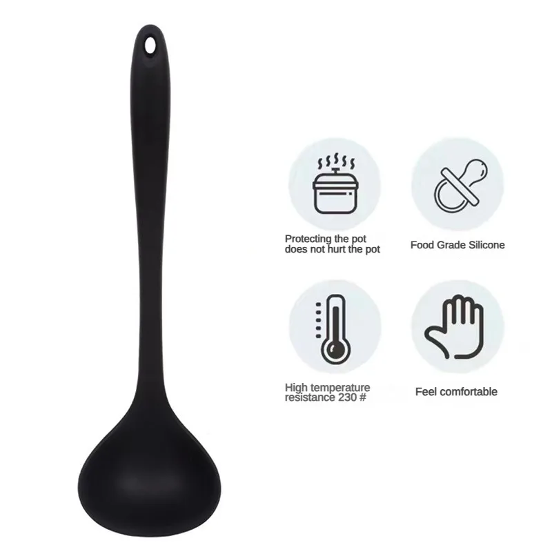 Silicone Spoon One-Piece All-Inclusive Big Spoon Food Grade High Temperature Resistant Soup Kitchen Non-Stick