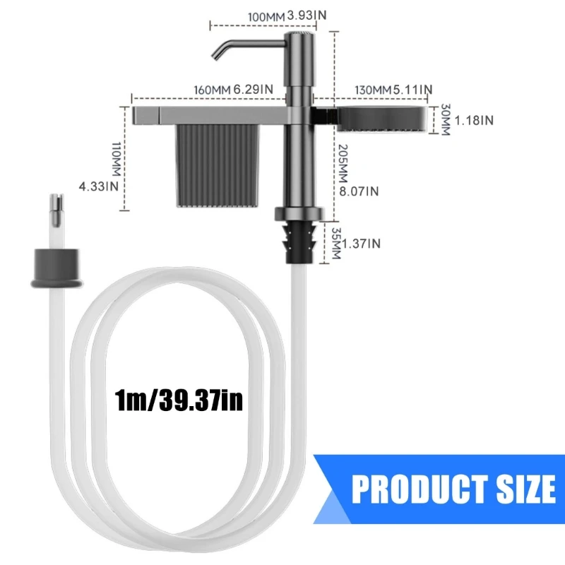 Adjustable Tall Designs Soap Dispenser for Kitchen Sinks with Extended Tube for Easy Refilling and Multipurpose Use D2RD