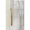 Frameless Slidable Shower Door,56-60" W × 76" H, 5/16" Clear Tempered Glass, Gold Stainless Steel Handle, Noiseless Shower Door 5