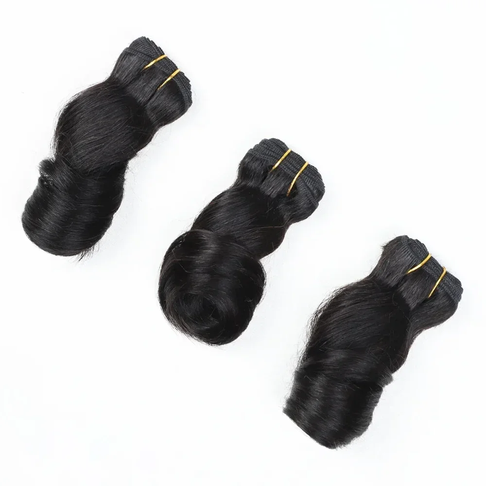 3pcs Loose Wave Short Curly Hair Bundles Brazilian Hair Weave Bundles Human Extension Human