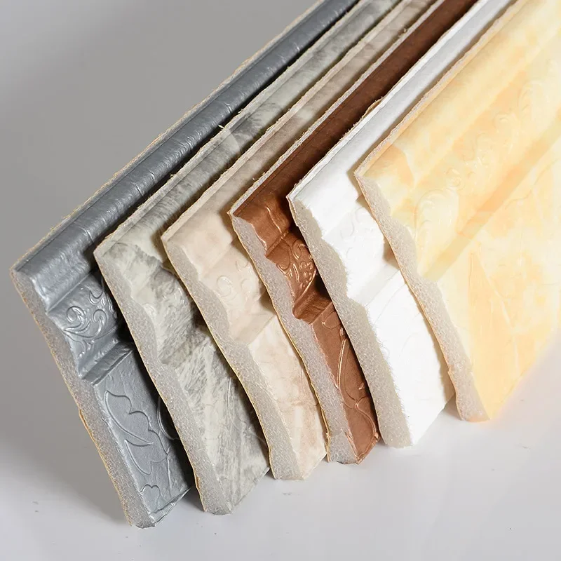 

3D Foam Wall Edge Strip Stickers Self Adhesive Waterproof Baseboard Background Wall Skirting Waist Line Living room Home Decor