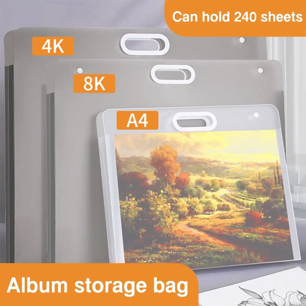 

A2/A3/A4 File Folder Waterproof 4K/8K/16K Drawing Paper Collection Book Portable Painting Paper Storage Bag Student Gift