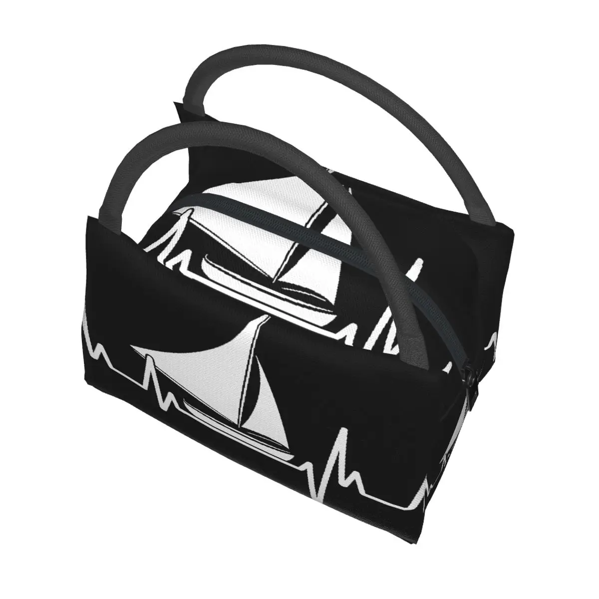 Heartbeat Sailing Sailboat Portable insulation bag for Cooler Thermal Food Office Pinic Container