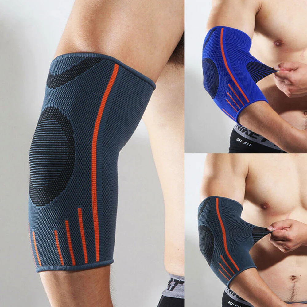Hustlers Only - Maniche per gomito da 5mm in neoprene con compressione per sollevamento pesi, supporto per il gomito per sollievo istantaneo dal dolore articolare, maniche per il training in palestra