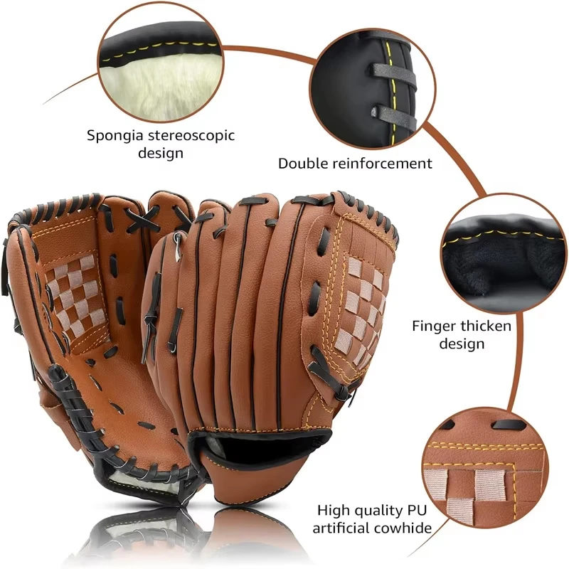 Outdoor Sport Baseball Glove Softball Practice Equipment Size 9.5/10.5/11.5/12.5 Left Hand For Kids/Adults Man Woman Training 5