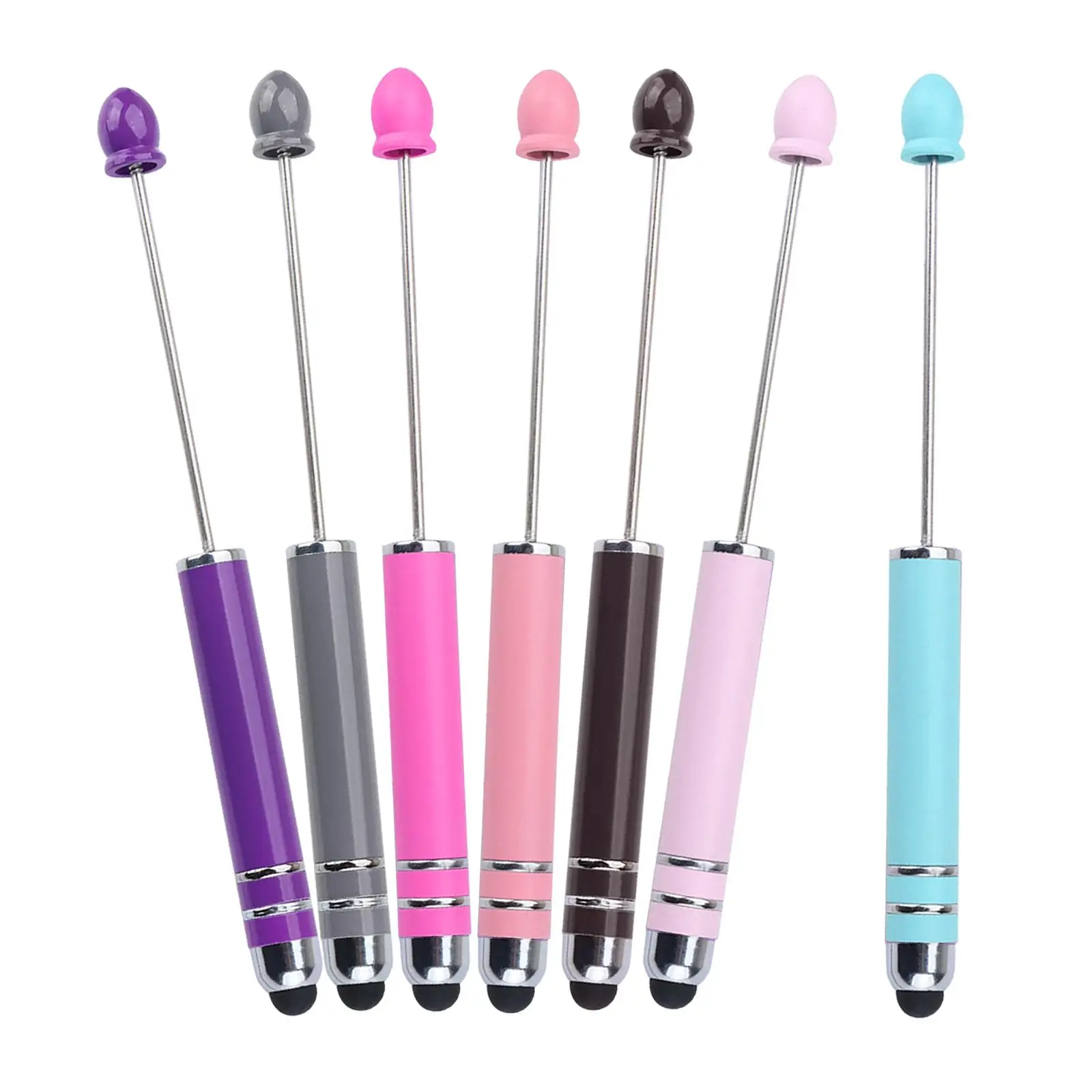 7Pcs Creative Beadable Pens Ball Pen Cute Bead Pen for Exam Classroom Office